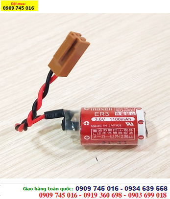 Maxell ER3, Pin Maxell ER3 lithium 3.6v size 1/2AA Made in Japan